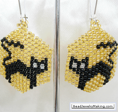 bead seed earring earrings cat patterns beaded halloween beading pattern tutorial peyote stitch lantern jack charm